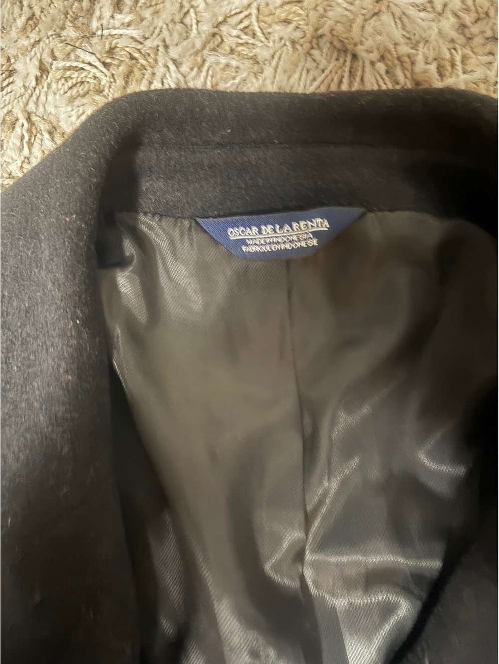 Oscar de la Renta Classic Black cashmere and Wool Coat